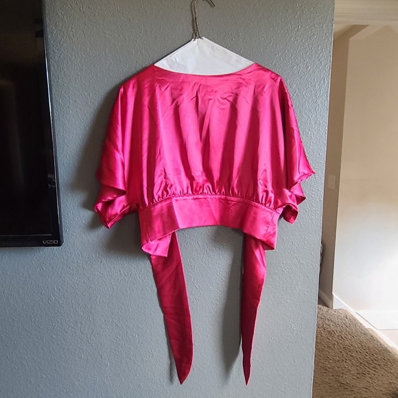 NWOT Lulu's Satin crop top - Picture 2 of 4